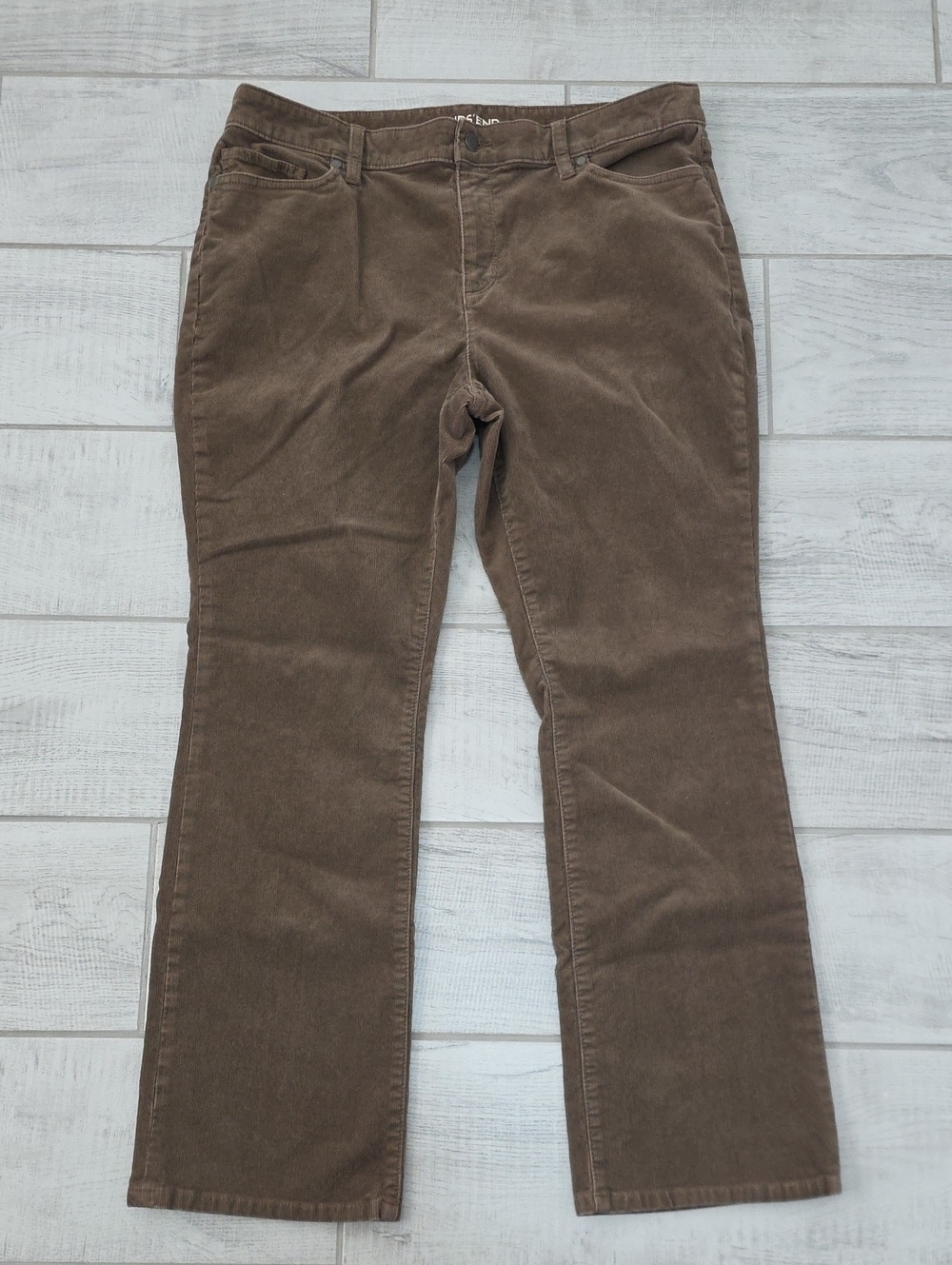 Lands End Mid Rise Corduroy Bootcut Women's Size 16 Brown Casual